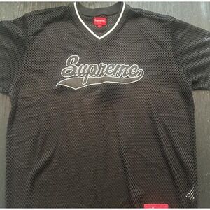 Supreme Black V-Neck Baseball Jersey Size L Authentic Streetwear